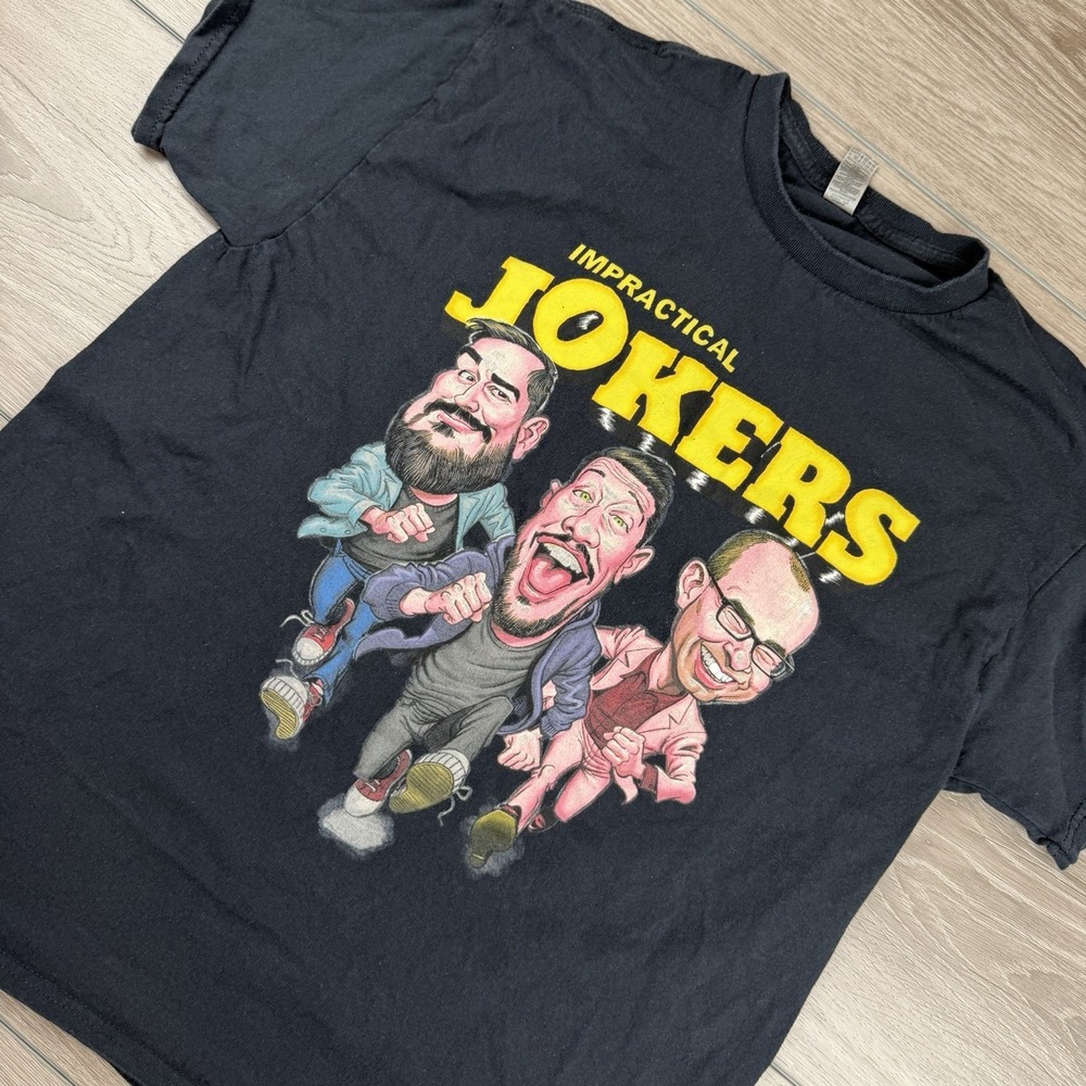 Impractical Jokers Men's Short Sleeve Graphic Print Cartoon Tee Black Large